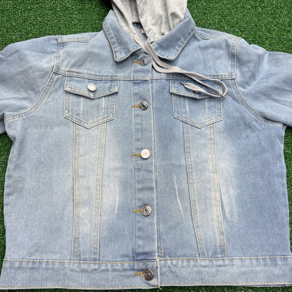 Alice Cooper Hooded Jean Denim Jacket Womens Size S Double Sided‎ See Pictures - Picture 8 of 10